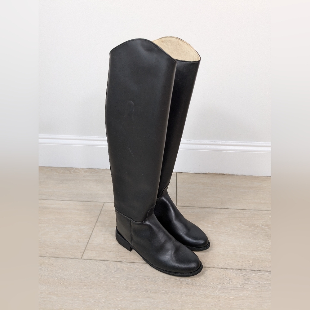 Cats Paw Womens Size 6B Black Leather Pull On Equestrian Riding Boots Tall
